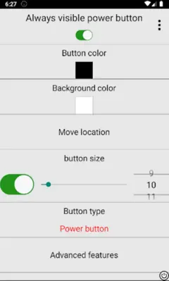 Always visible power button android App screenshot 1